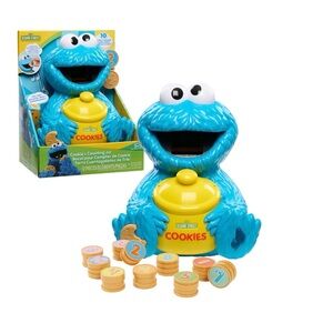 SESAME STREET Cookie Counting Jar – 12 pieces. Learning & Education Toy. NEW